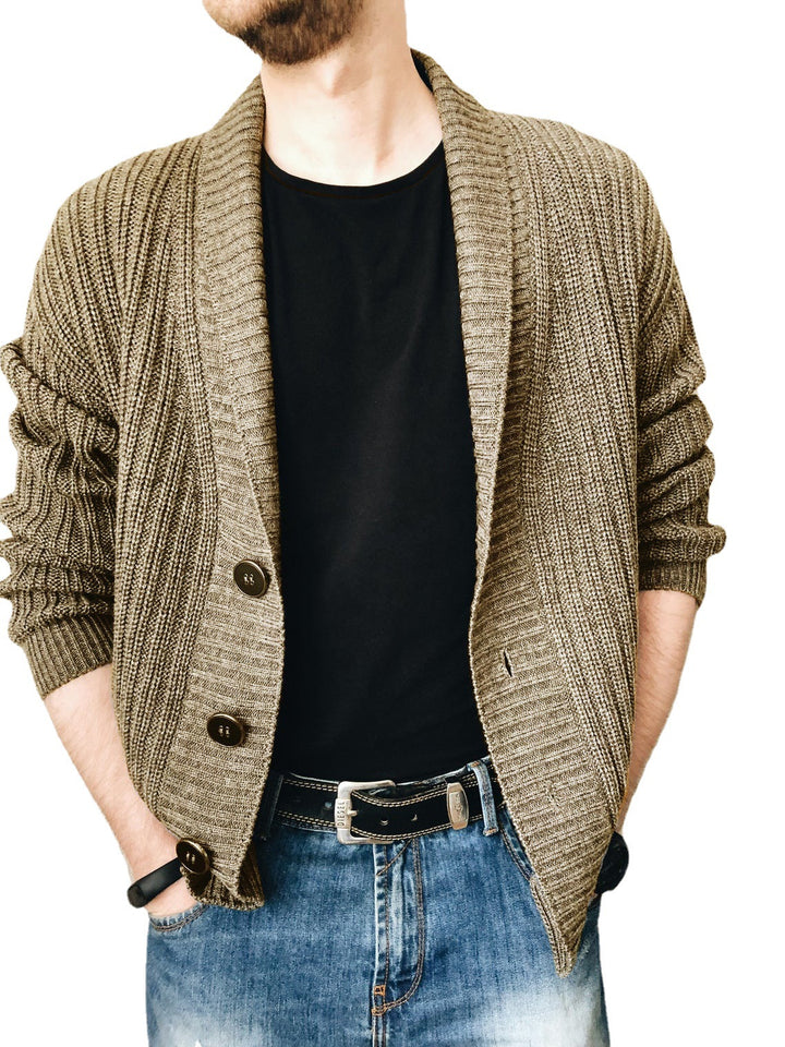 Men's cardigan with deep collar Lisslune