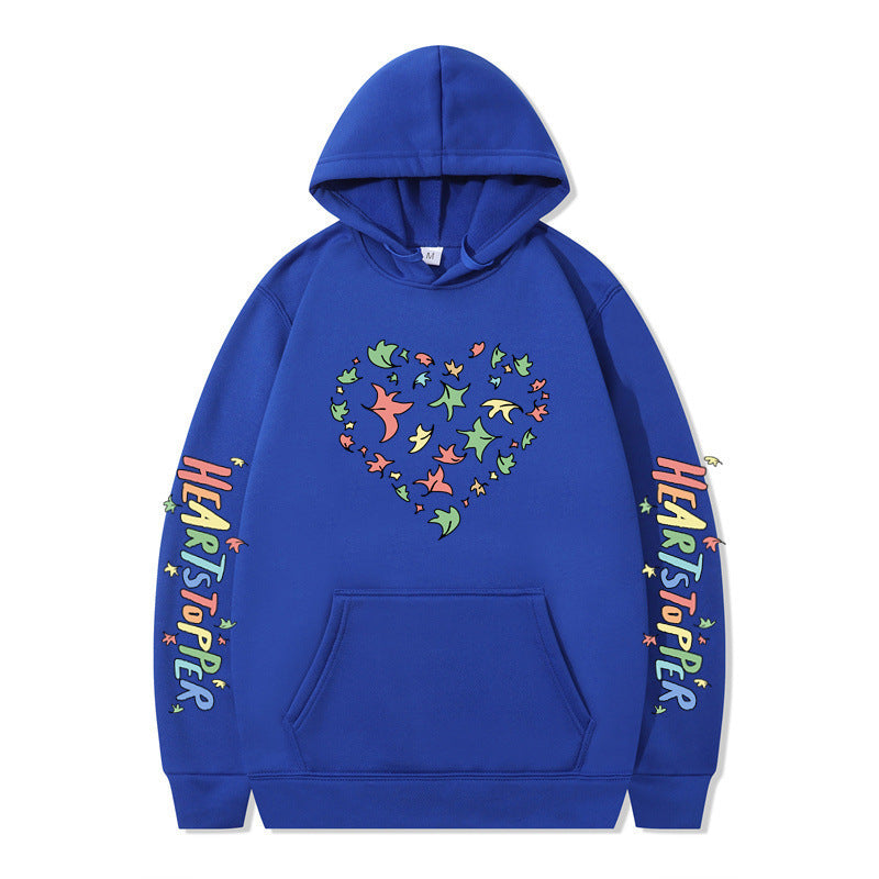 Women's hoodie with creative heart and leaf design Lisslune