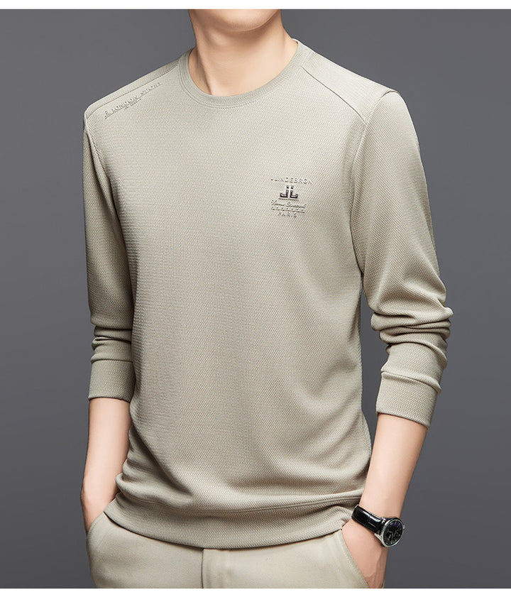Men's Athletic Long Sleeve Sweater with Textured Design Lisslune