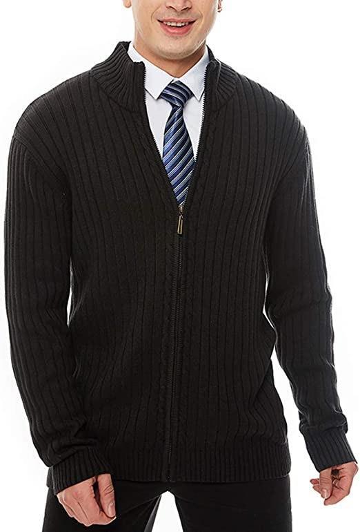 Men's sporty cardigan with zipper and raised collar Lisslune