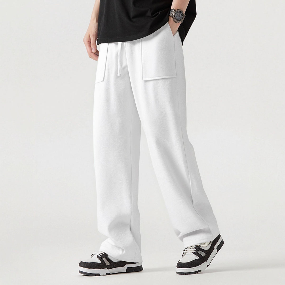 Men's Casual Cargo Pants with Practical Pockets and Elastic Waistband Lisslune