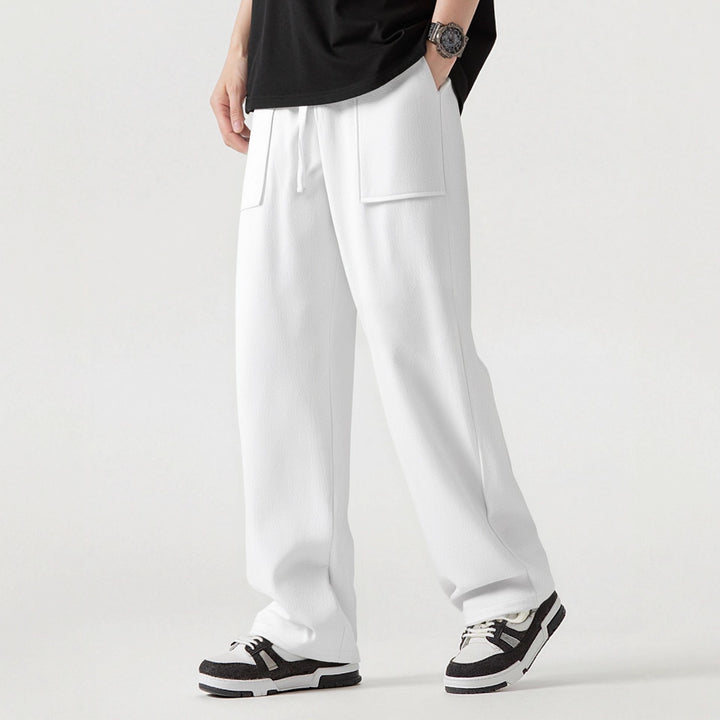 Men's Casual Cargo Pants with Practical Pockets and Elastic Waistband Lisslune