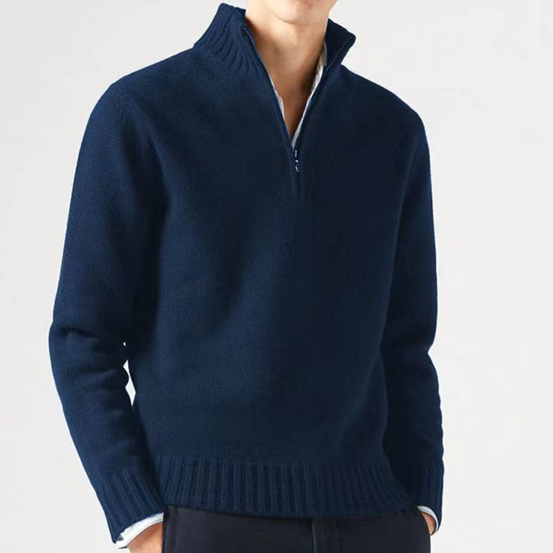 Men's sweater with high collar and modern zipper Lisslune