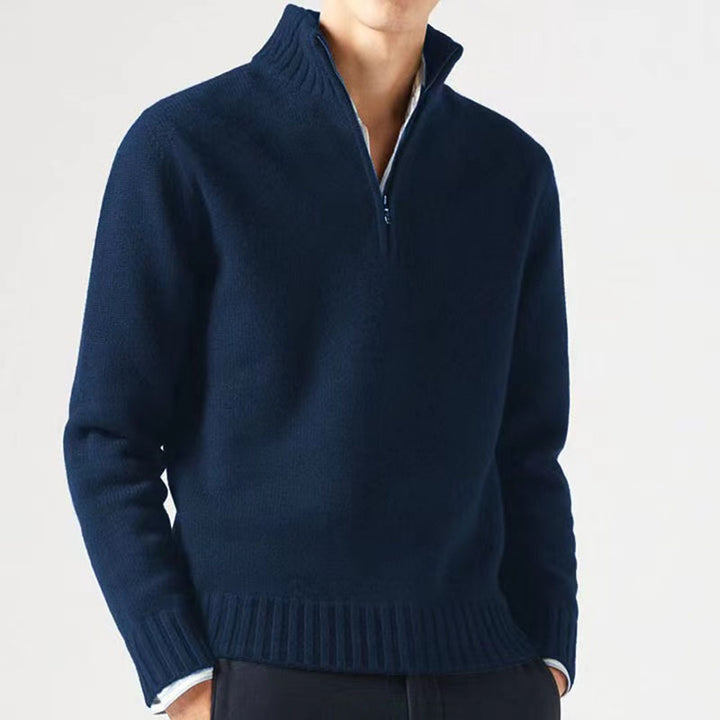 Men's sweater with high collar and modern zipper Lisslune