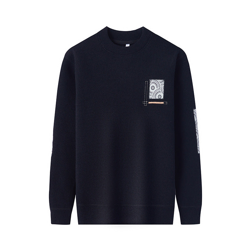 Men's cozy knitted sweater with unique print pattern Lisslune