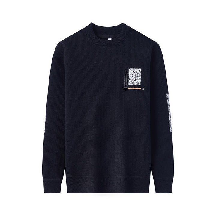 Men's cozy knitted sweater with unique print pattern Lisslune