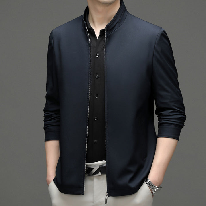 Men's Sporty Transitional Jacket with Modern Stand-Up Collar and Functional Pockets Lisslune
