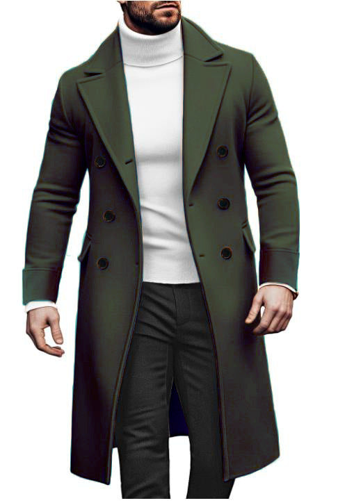 Men's elegant double coat with wide lapels and practical pockets Lisslune