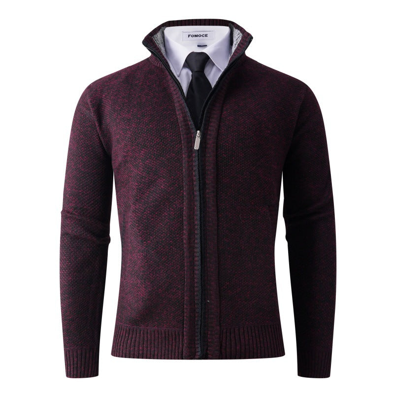 Men's stylish cardigan with high collar and practical pockets Lisslune