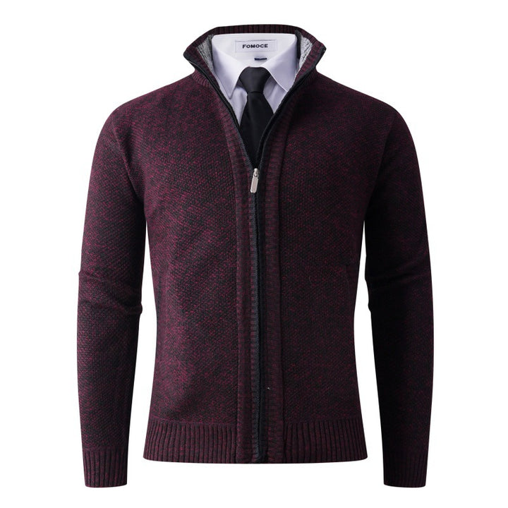 Men's stylish cardigan with high collar and practical pockets Lisslune