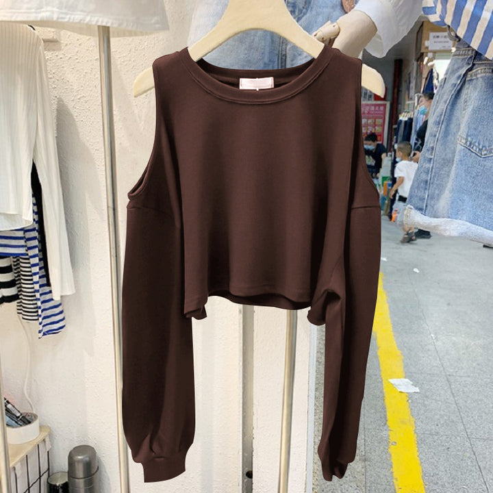 Women's Casual Crop Top with Long Sleeves