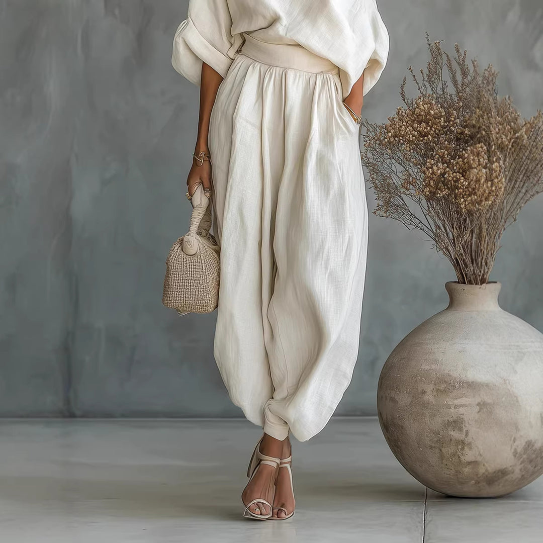 Women's Lifestyle Jumpsuit with Asymmetric Neckline and Loose Silhouette Lisslune