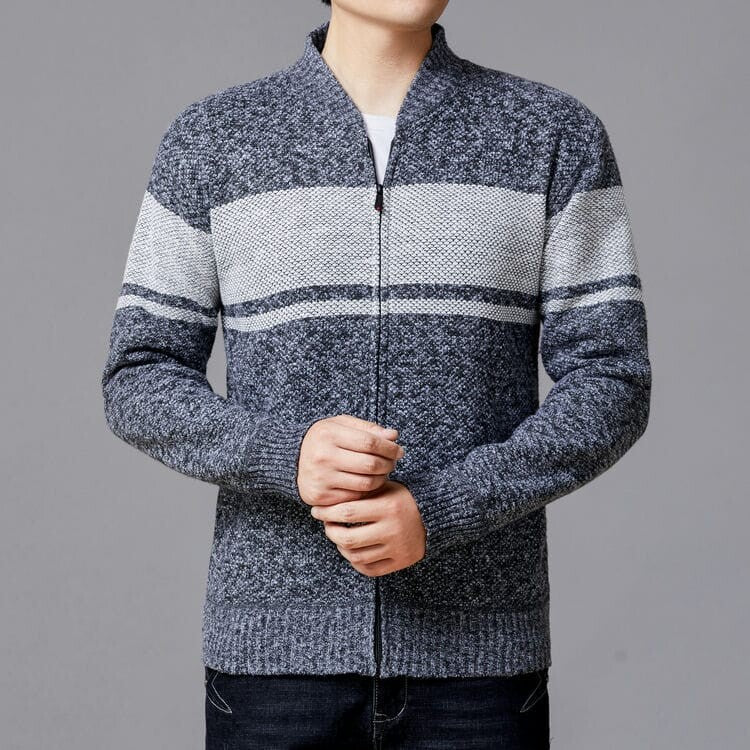 Men's cardigan with modern zipper and textured design Lisslune