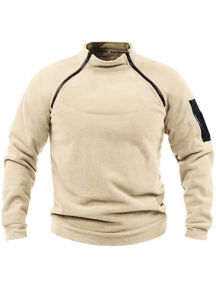 Men's thermal fleece pullover with high collar and practical pockets Lisslune