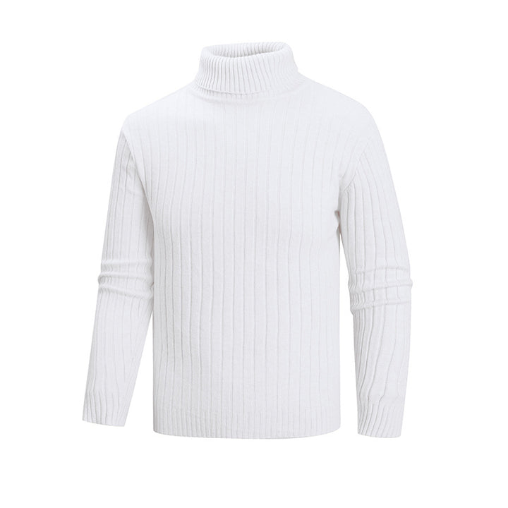 Men's elegant sweater with high collar and fine ribbed structure Lisslune