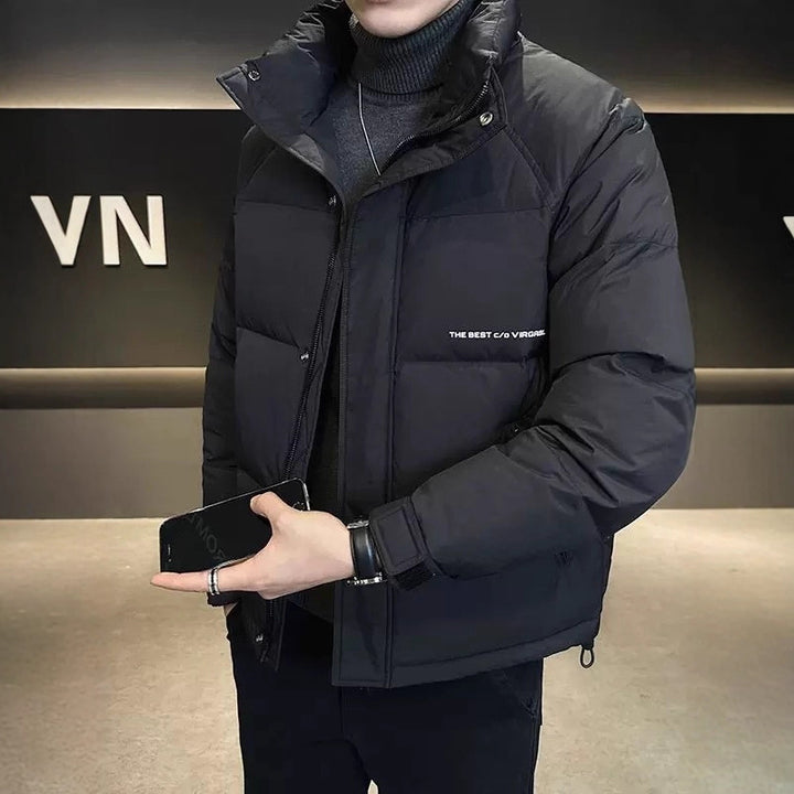 Men's Warming Padded Jacket with High Collar and Practical Pockets Lisslune