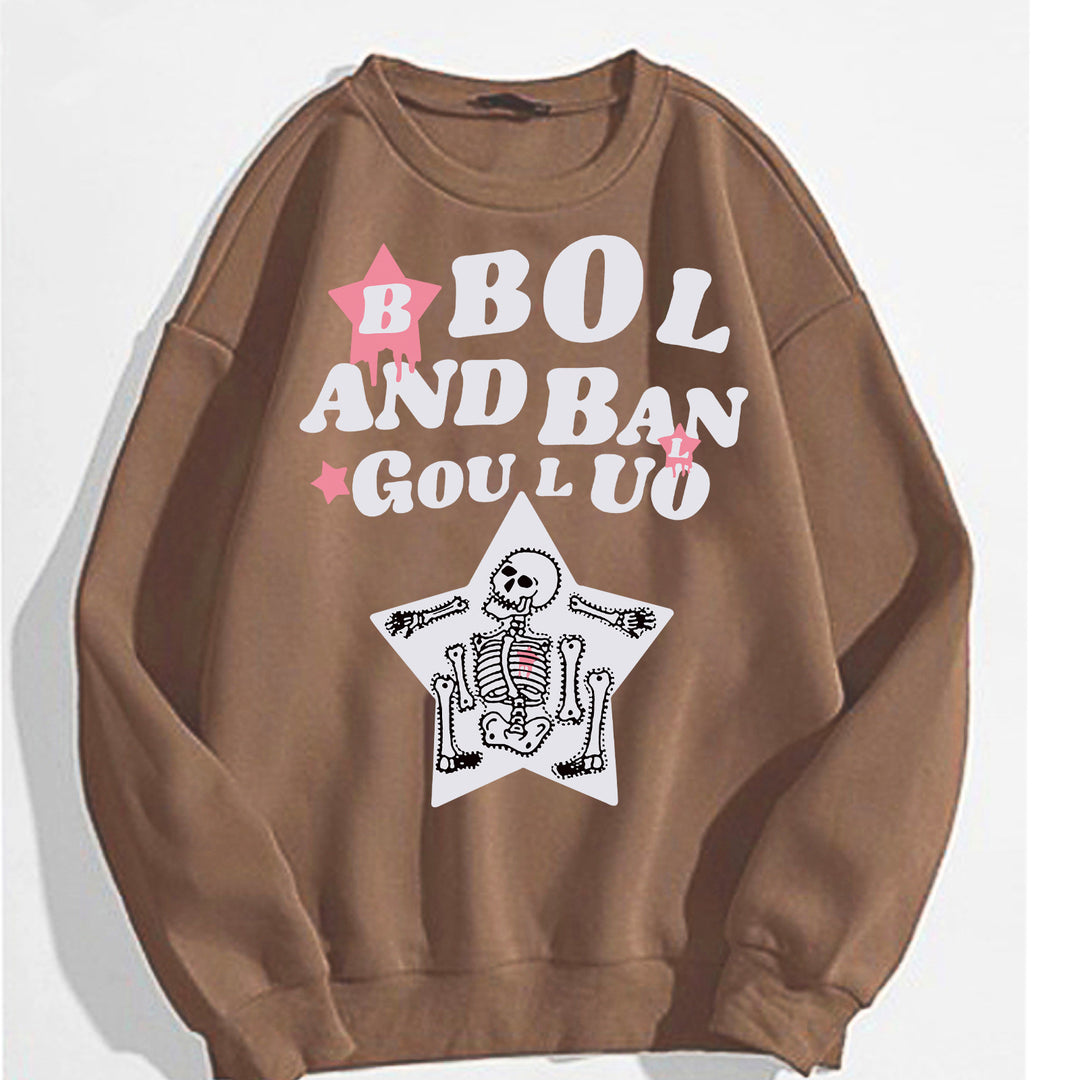 Women's casual sweatshirt with creative skeleton design Lisslune