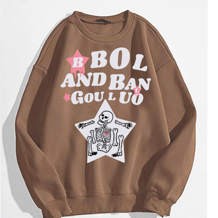 Women's casual sweatshirt with creative skeleton design Lisslune