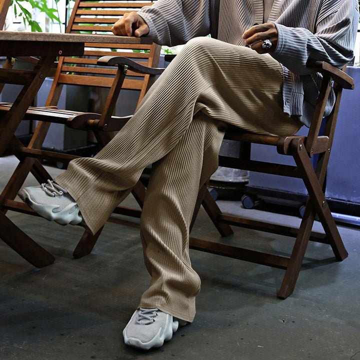 Men's leisure pants with textured design Lisslune