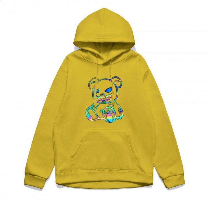 Ladies hoodie sweatshirt with cool bear motif and comfortable fit Lisslune