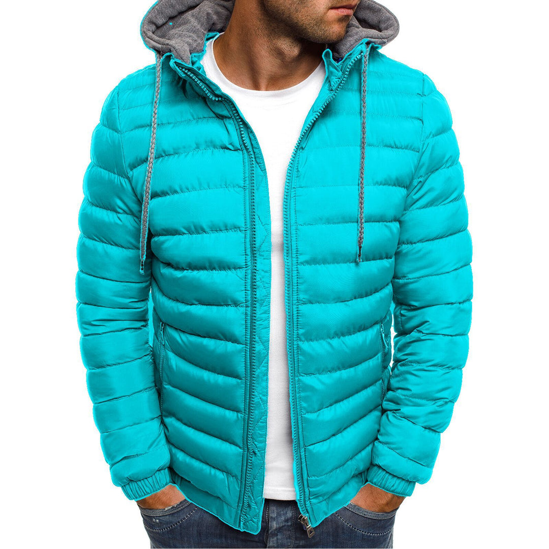 Men's lightweight padded jacket with hood and high closing collar Lisslune