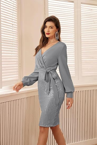 Women's wrap dress with sparkling details