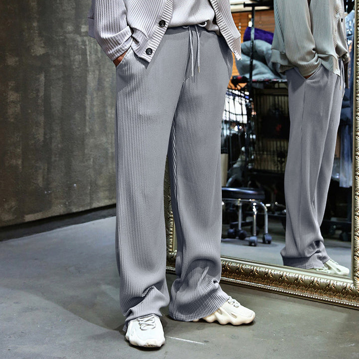 Men's leisure pants with textured design Lisslune