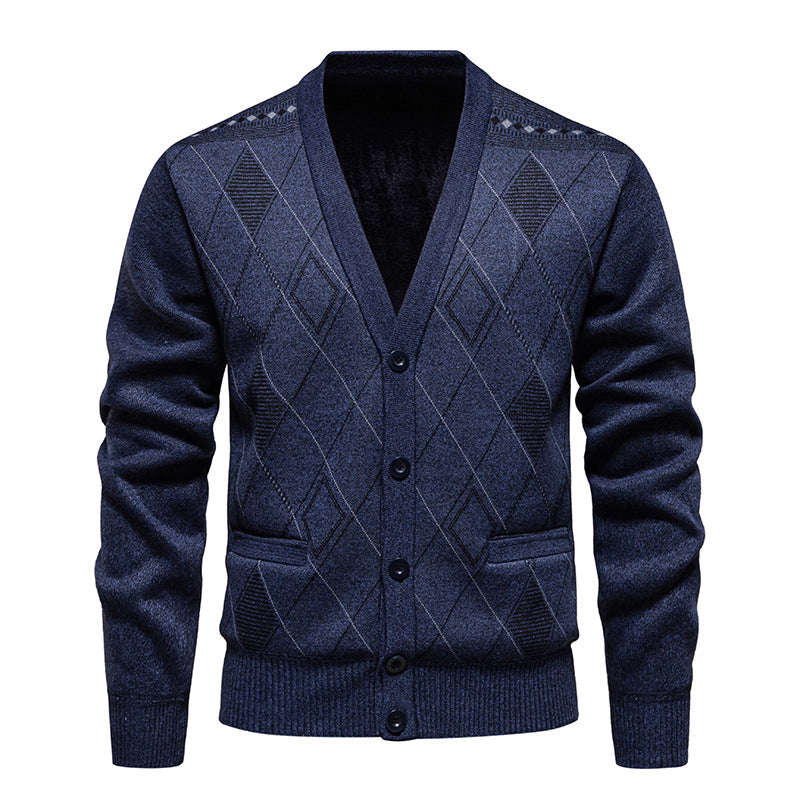 Men's stylish cardigan with diamond pattern Lisslune