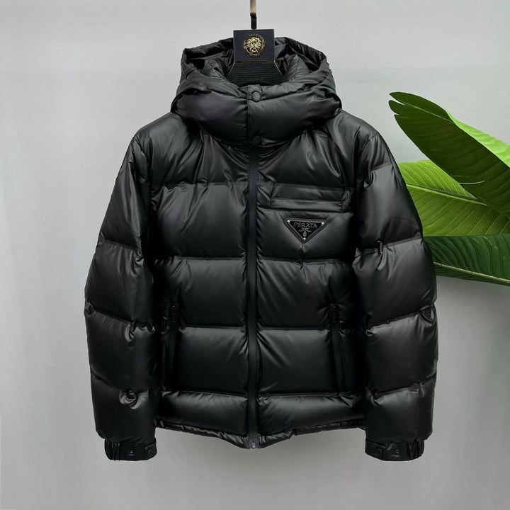 Men's Insulated Down Jacket with Large Hood Design Lisslune