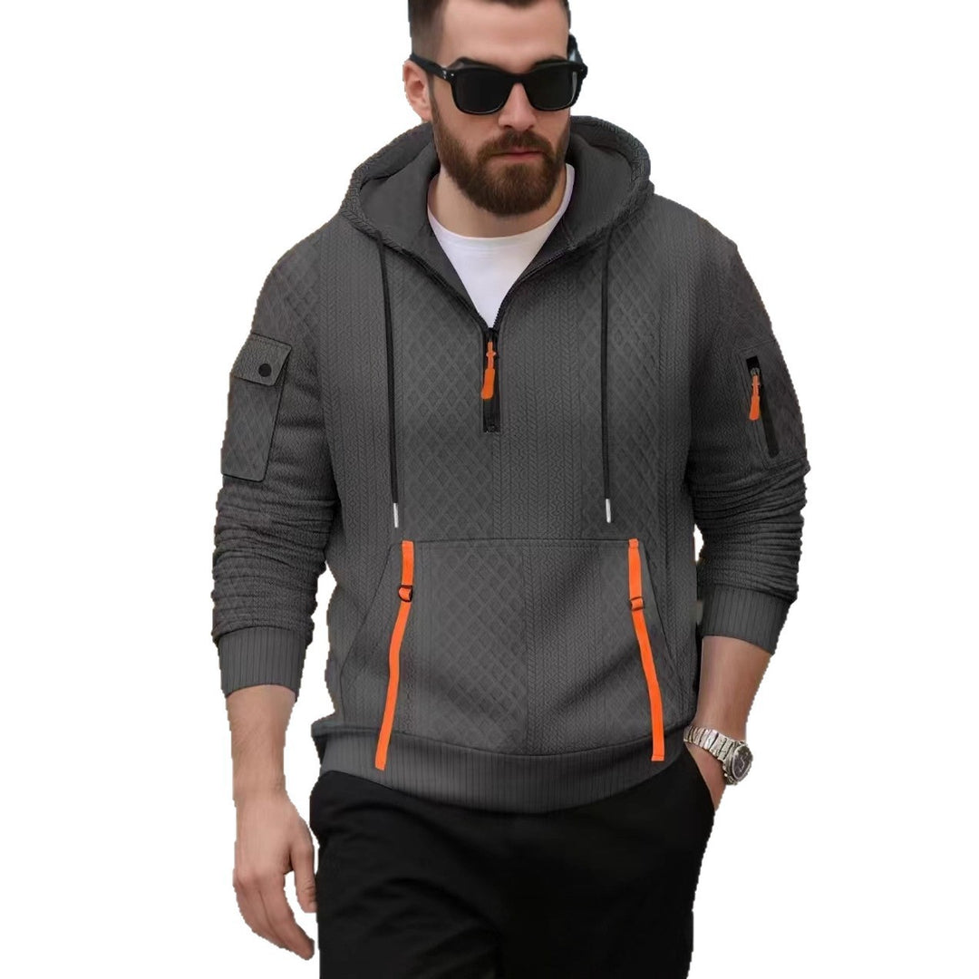 Men's stylish hoodie with textured design and practical pockets Lisslune