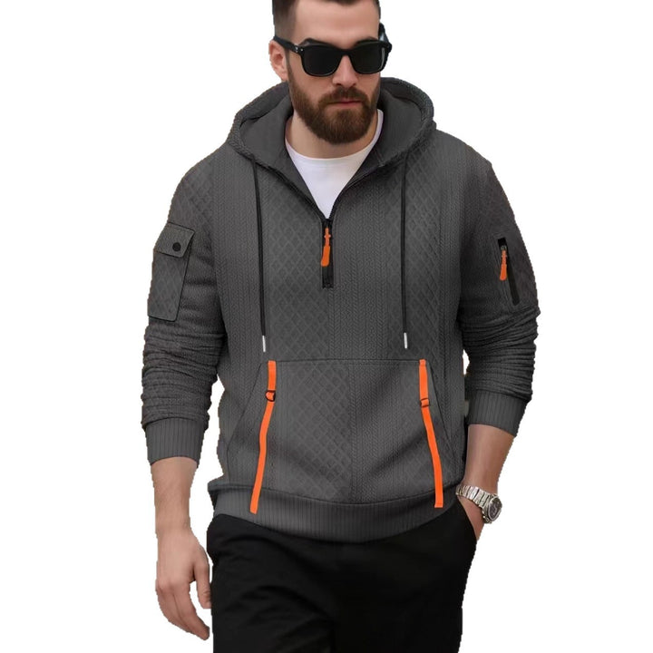 Men's stylish hoodie with textured design and practical pockets Lisslune
