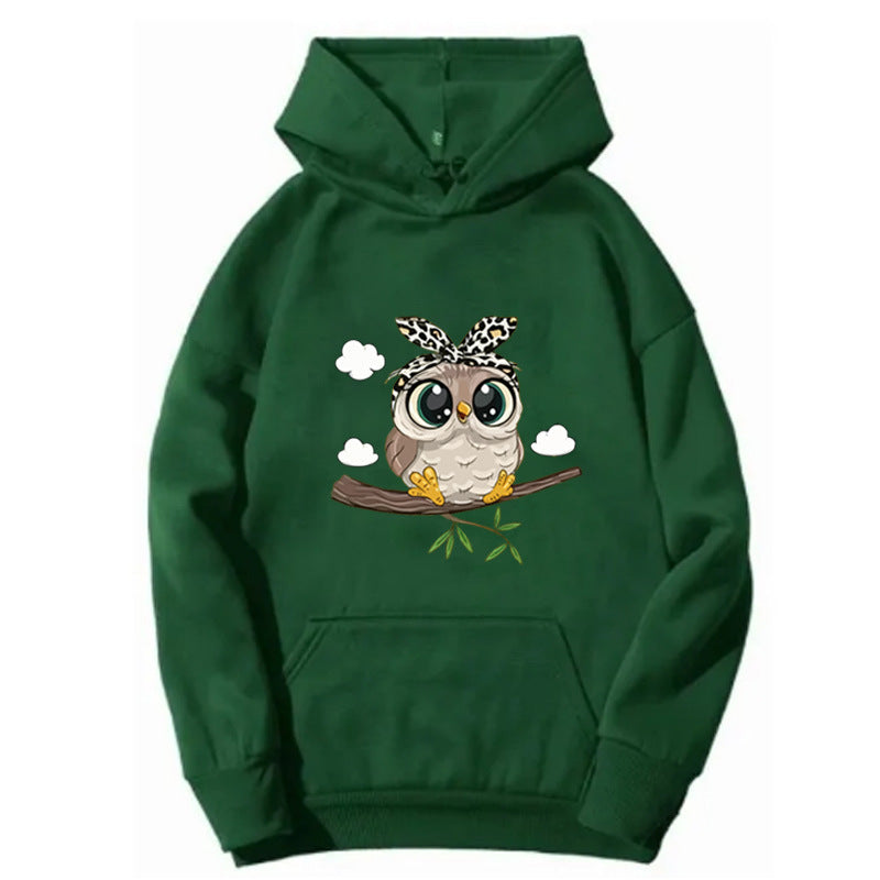 Women's hoodie with charming owl motif Lisslune