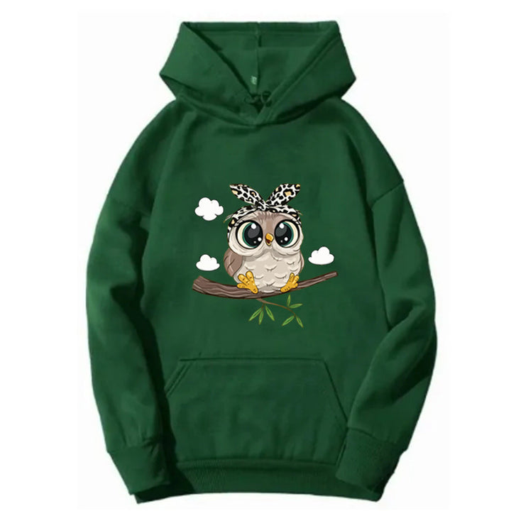 Women's hoodie with charming owl motif Lisslune
