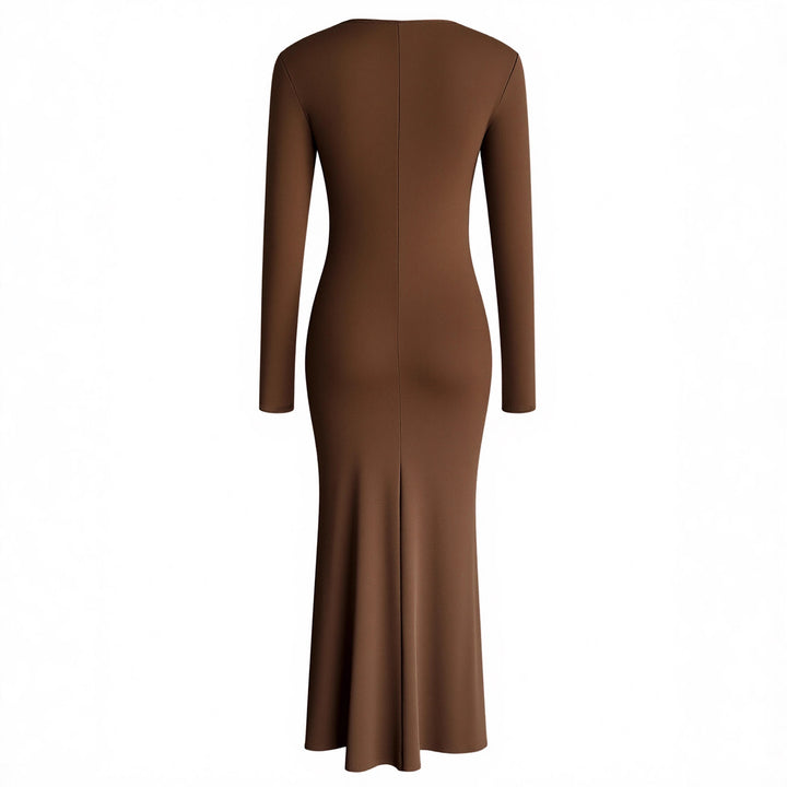 Damen elegantes Midi-Kleid aus hochwertigem Velours Lisslune