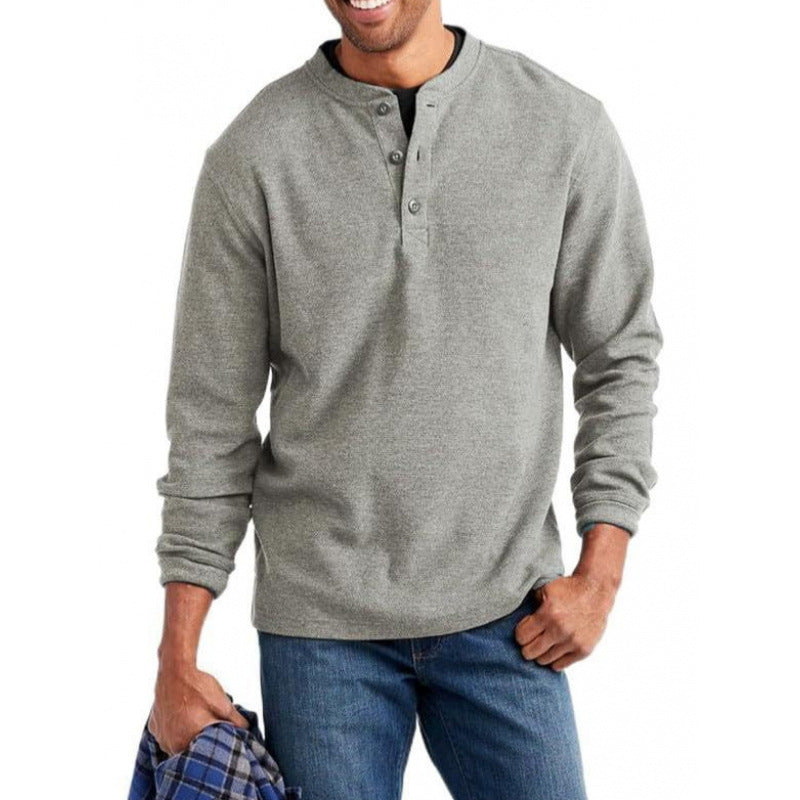 Men's long-sleeved shirt with button placket and comfortable fit Lisslune