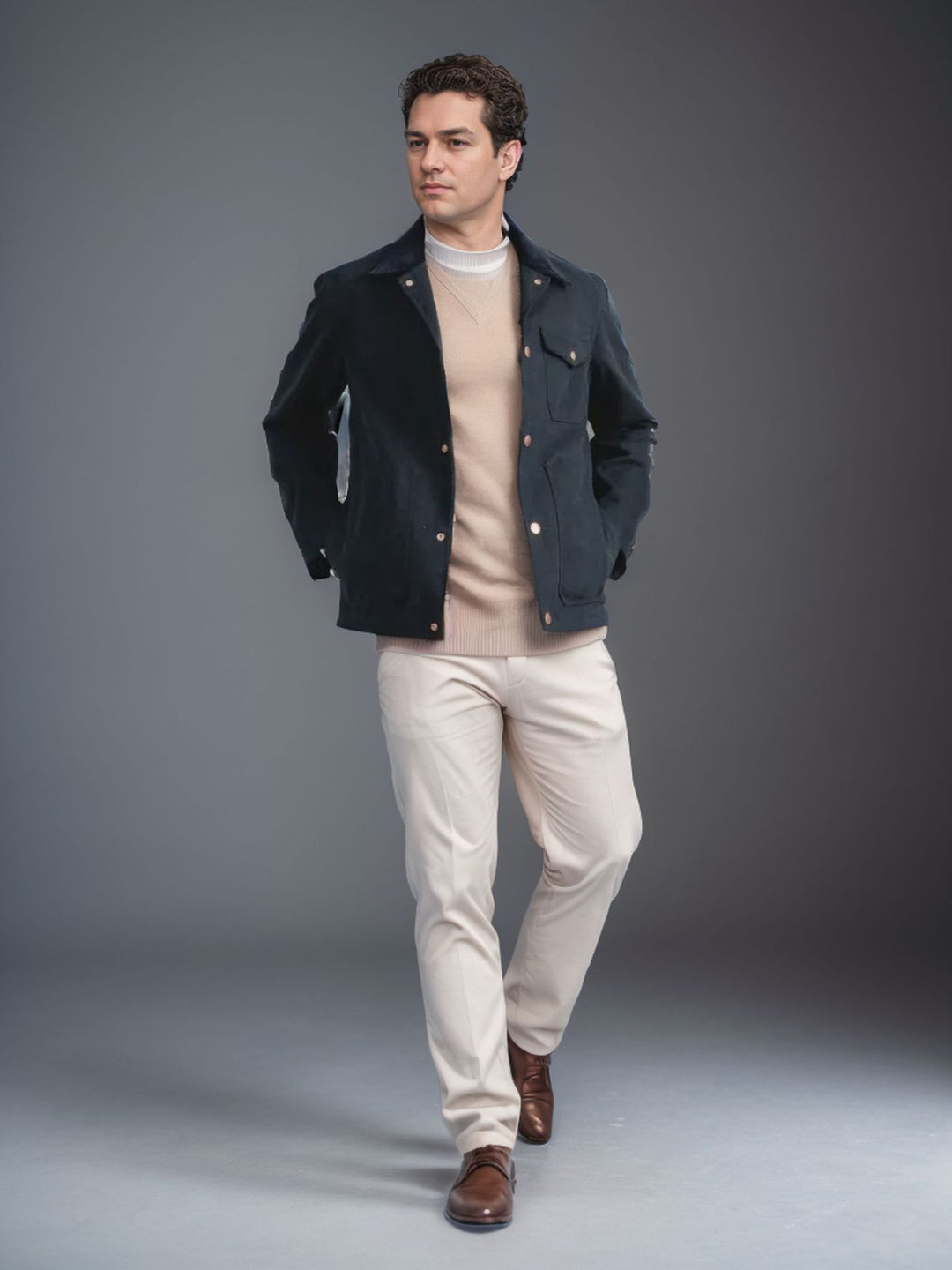 Men's suede jacket with stylish design and practical pockets Lisslune
