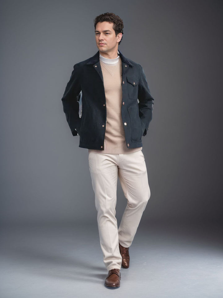 Men's suede jacket with stylish design and practical pockets Lisslune