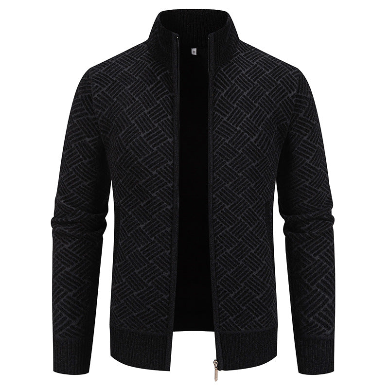 Men's cardigan with modern check pattern Lisslune