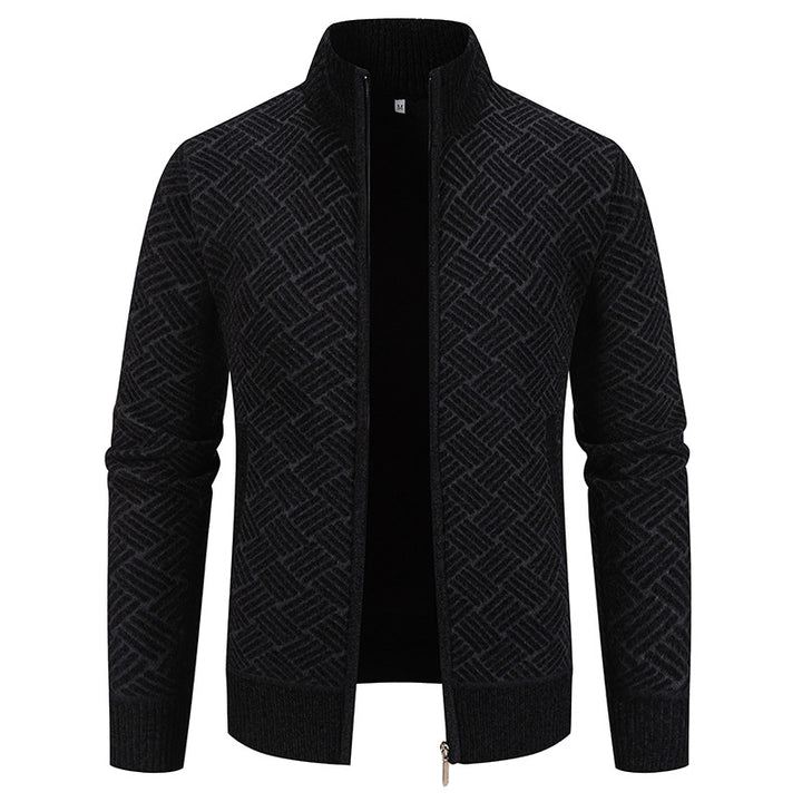 Men's cardigan with modern check pattern Lisslune