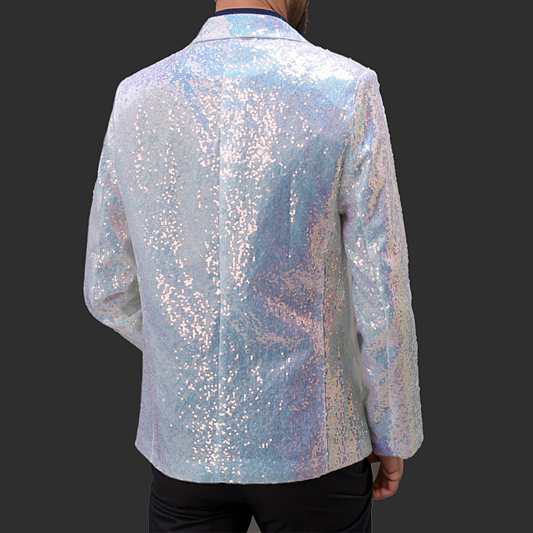 Men's Glamorous Sequin Blazer with Shimmering Effect Lisslune
