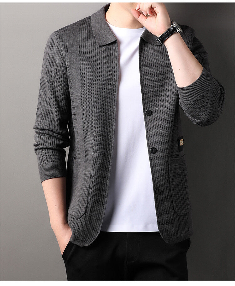 Men's cardigan with high collar Lisslune