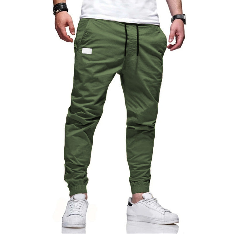 Men's Casual Cargo Pants with Elastic Waistband Lisslune