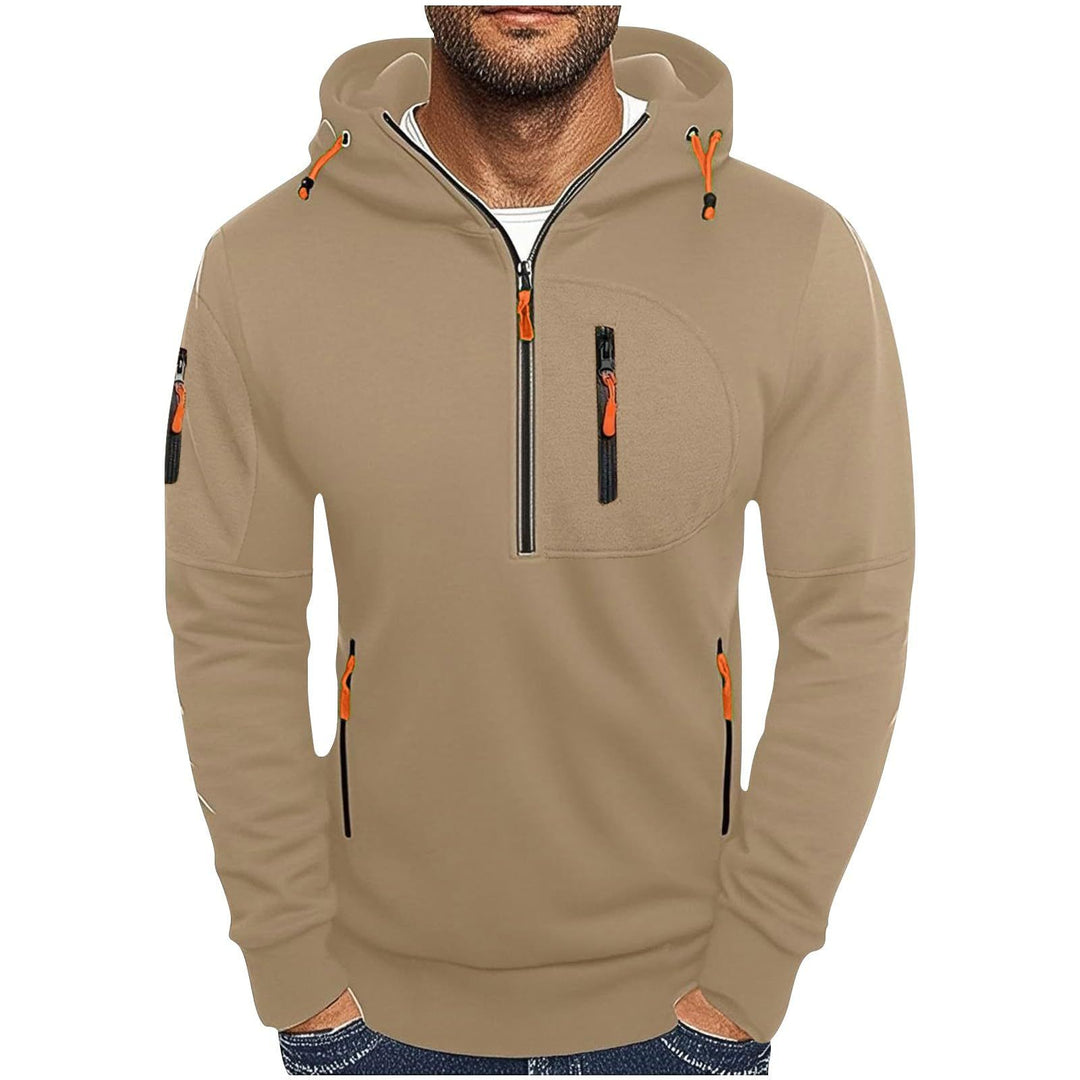 Men's functional hoodie with innovative half-zip Lisslune