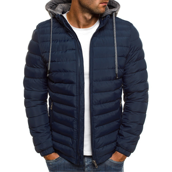 Men's quilted windbreaker jacket with hood Lisslune