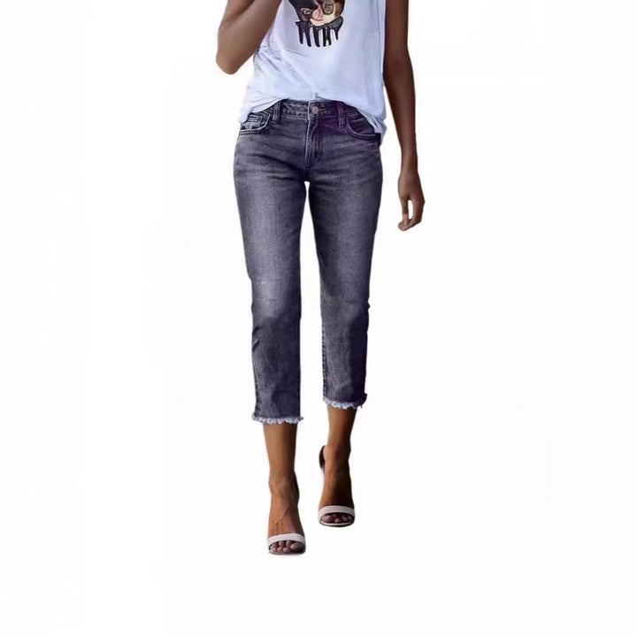 Damen zeitlose Jeans im modernen Schnitt mit cropped Bein Lisslune