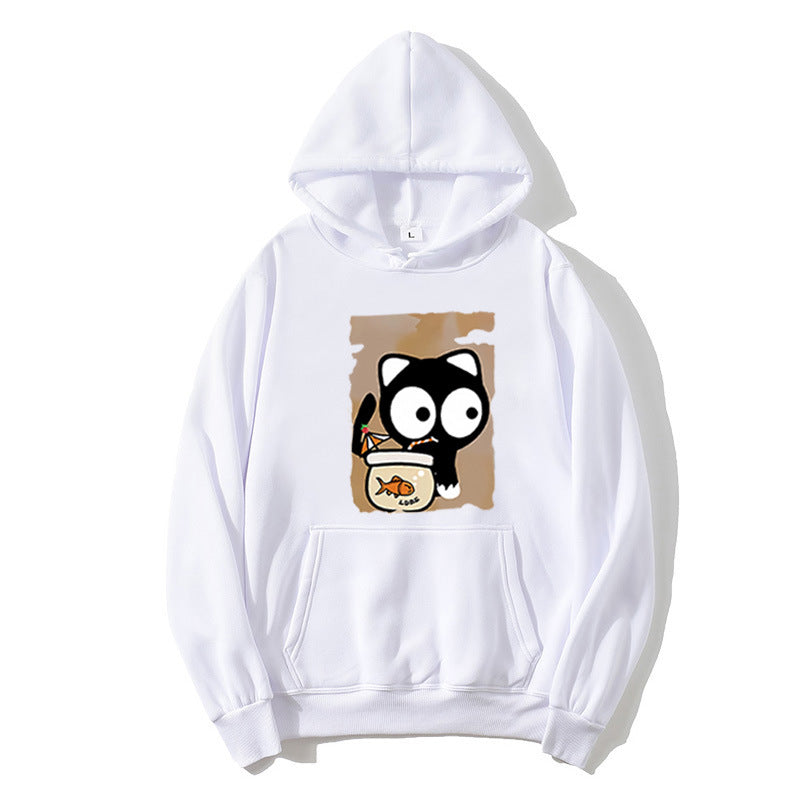 Women's hooded sweatshirt with cute cat design Lisslune