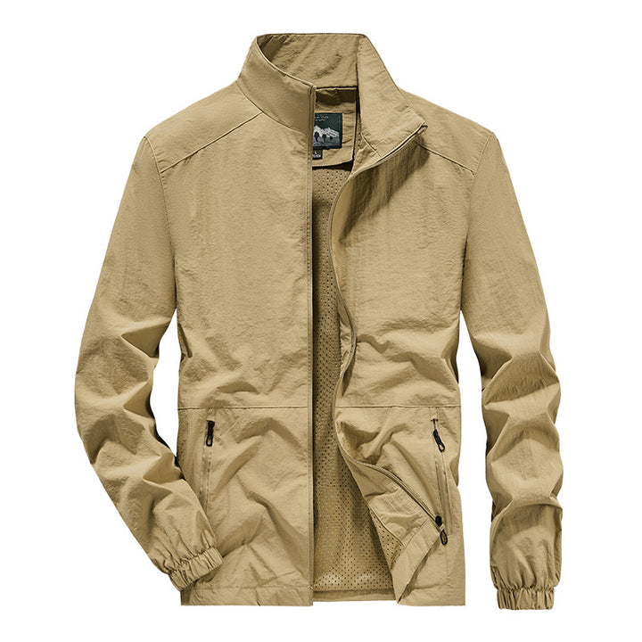 Men's lightweight transitional jacket with high protective collar and breathable inner lining Lisslune