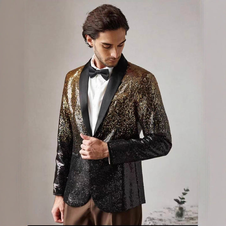 Men's Shimmering Sequin Blazer Lisslune