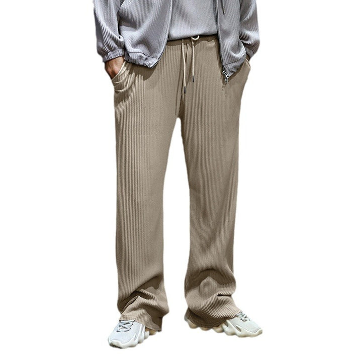 Men's sporty ribbed training pants with adjustable waistband and side pockets Lisslune