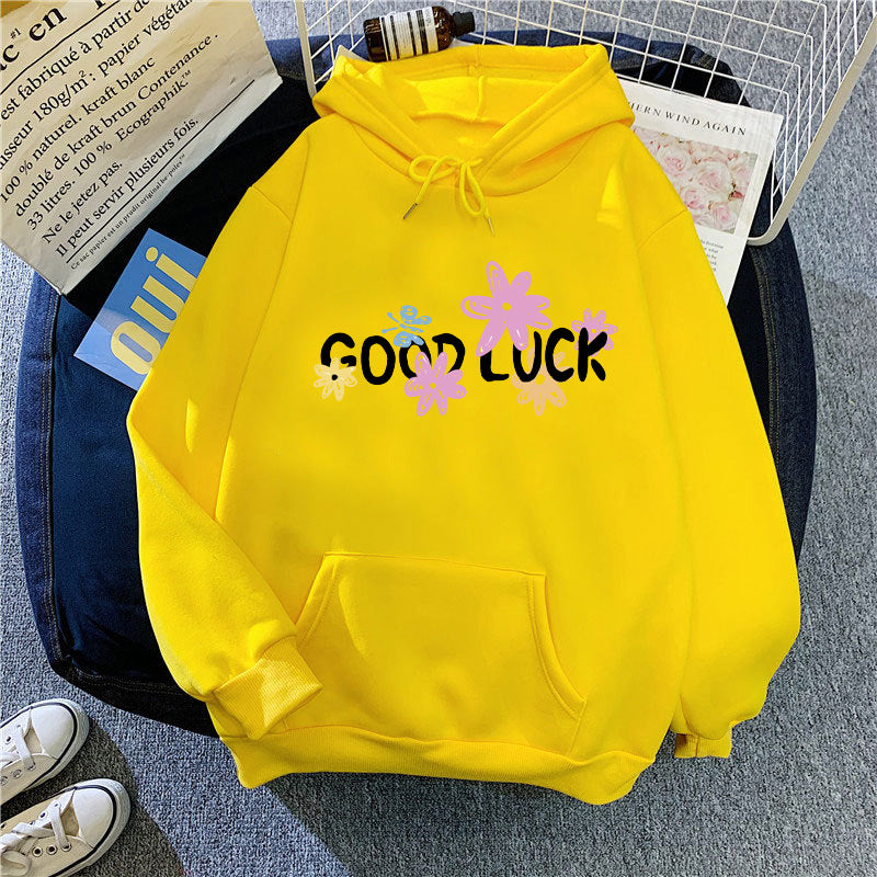 Women's hoodie with cheerful design and printed lettering Lisslune